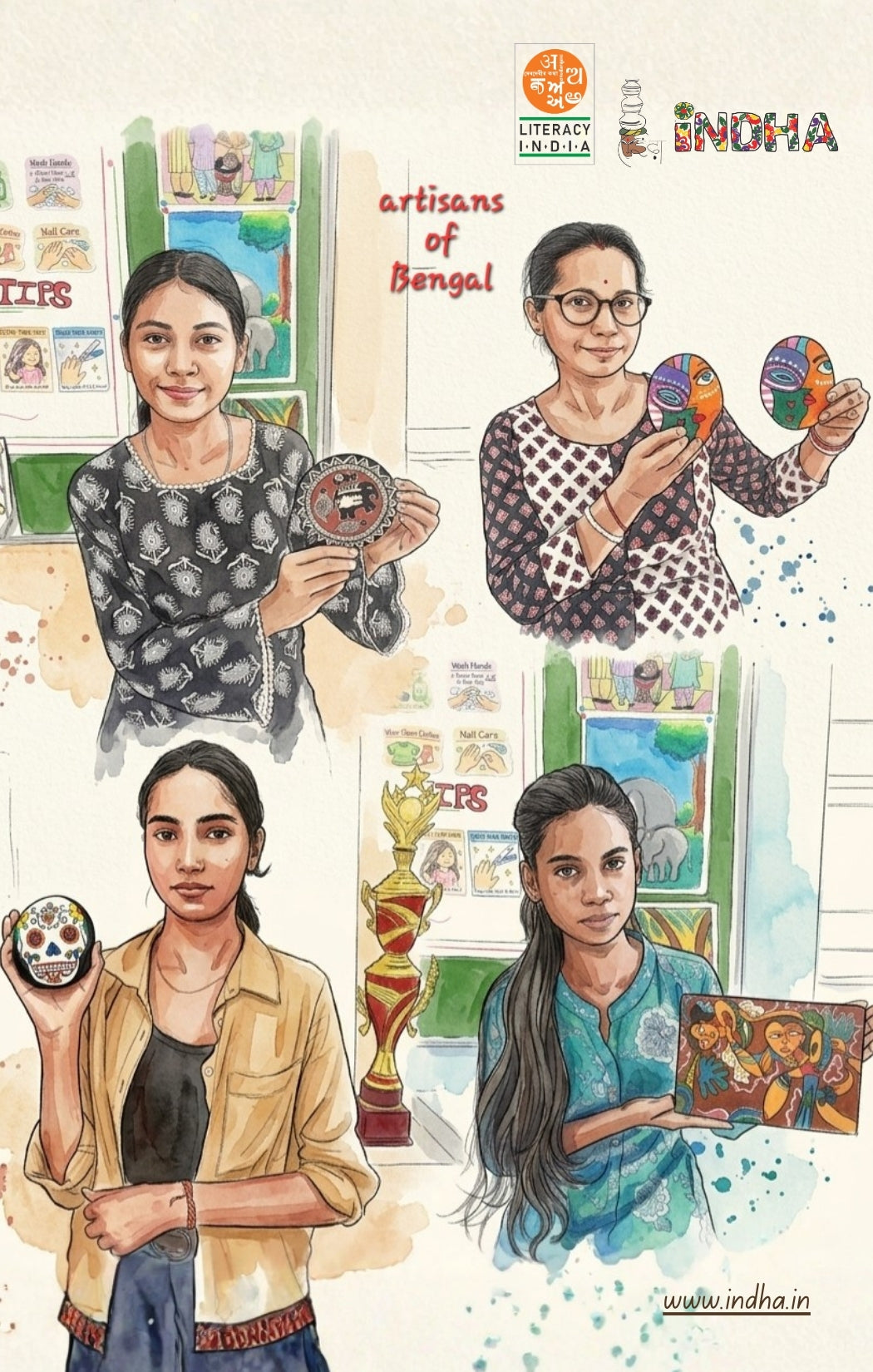 Handmade Sustainable Bags, Jute Bottle Covers, Sling Bags, Diaries, Home Décor & Eco-Friendly Gifting Products by Indha Crafted by Women Artisans
