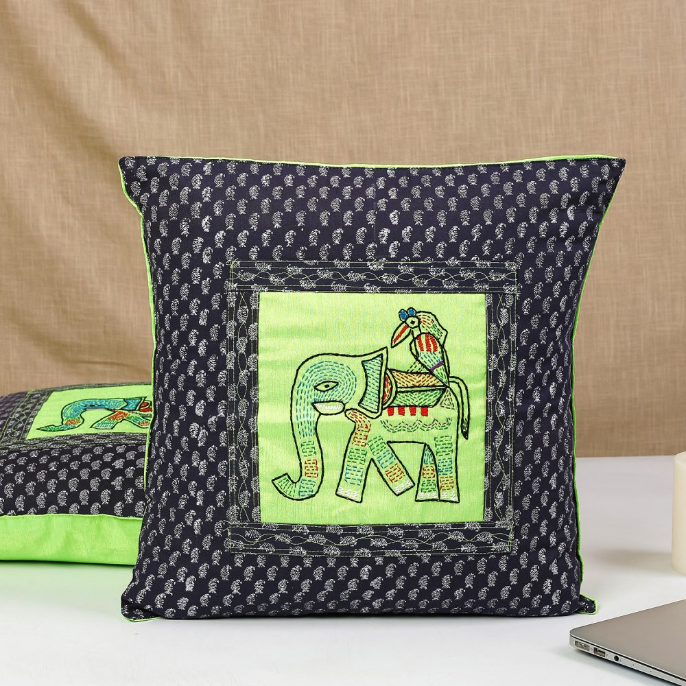 16" Hand Embroidered Decorative Cushion Covers Set of 2