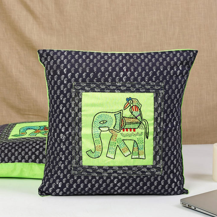 16" Hand Embroidered Decorative Cushion Covers Set of 2