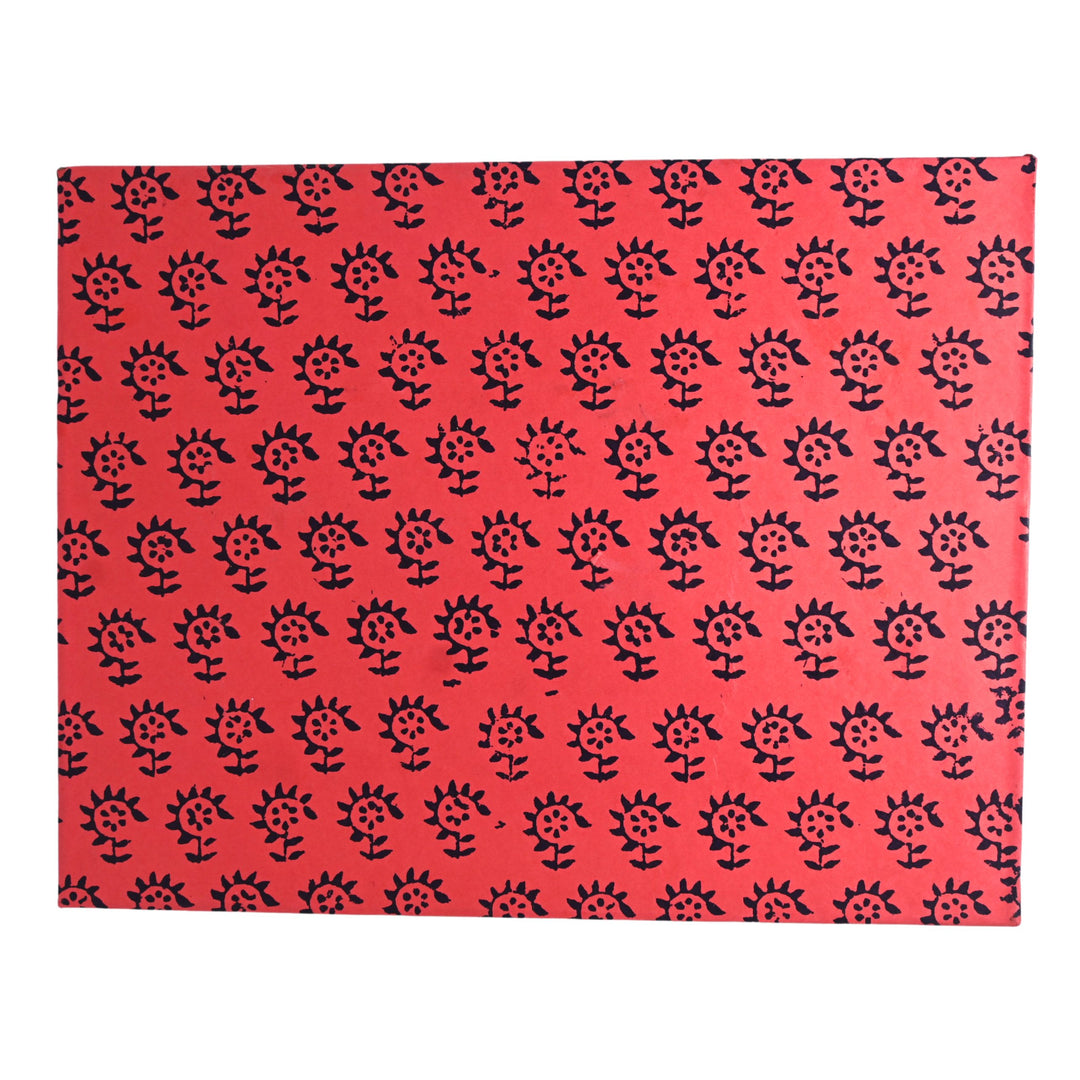 Indha Handpainted Floral Pot Wall Art | Upcycled Mouse &amp; MDF with Repurposed Wood Frame | Sustainable Home Décor with Vegan Leather Back