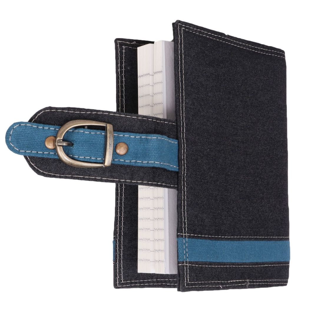 Indha Handcrafted Sustainable Denim Diary  | Denim Cover Diary | Corporate Gifting | Recycled Paper Diary | Rulled Line | 120 Pages Diary | Paper Diary