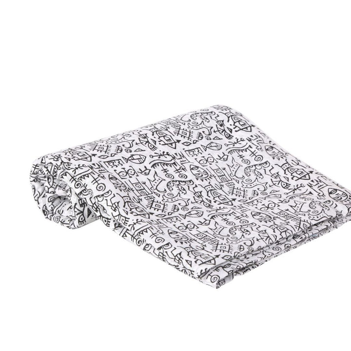 INDHA Tribal Art Block Printed Cotton Fabric