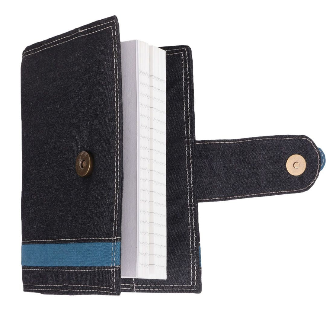 Indha Handcrafted Sustainable Denim Diary  | Denim Cover Diary | Corporate Gifting | Recycled Paper Diary | Rulled Line | 120 Pages Diary | Paper Diary