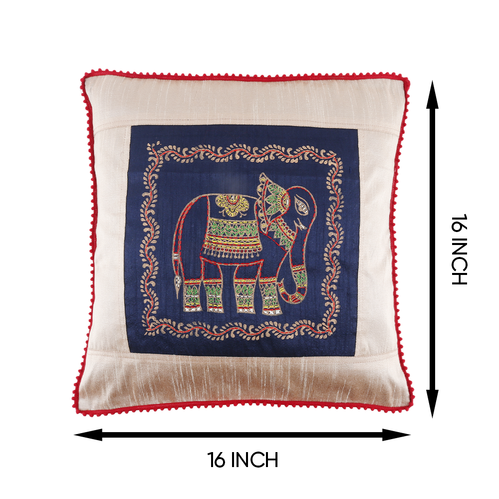 Dupion Silk Hand Block Printed Throw/Pillow Cushion Covers - (16 X 16 INCHES)