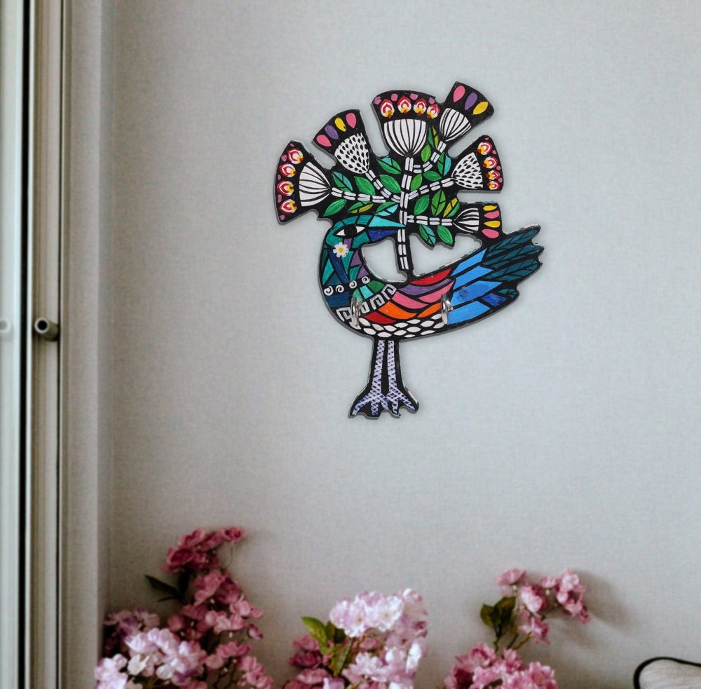 Indha Hand-Painted Bird Key Hanger - A Unique and Sustainable Home Organizer | Hand-Painted Bird Key Hanger - Eco-Friendly Home Décor | Unique Bird Design Key Hanger by Indha Artisans |