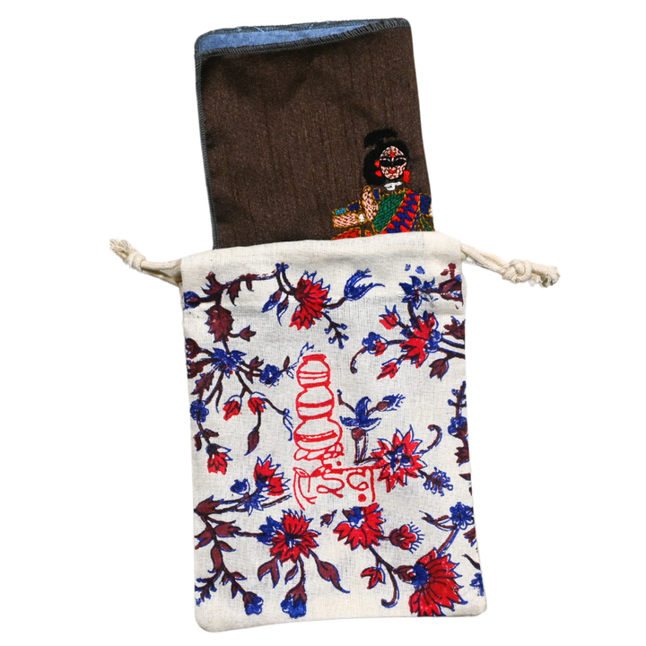 Indha Indian Classical Dance Pose Hand Embroidery Panel – Cultural Art on Dupion Silk | DIY Decor | Gift for Dancers