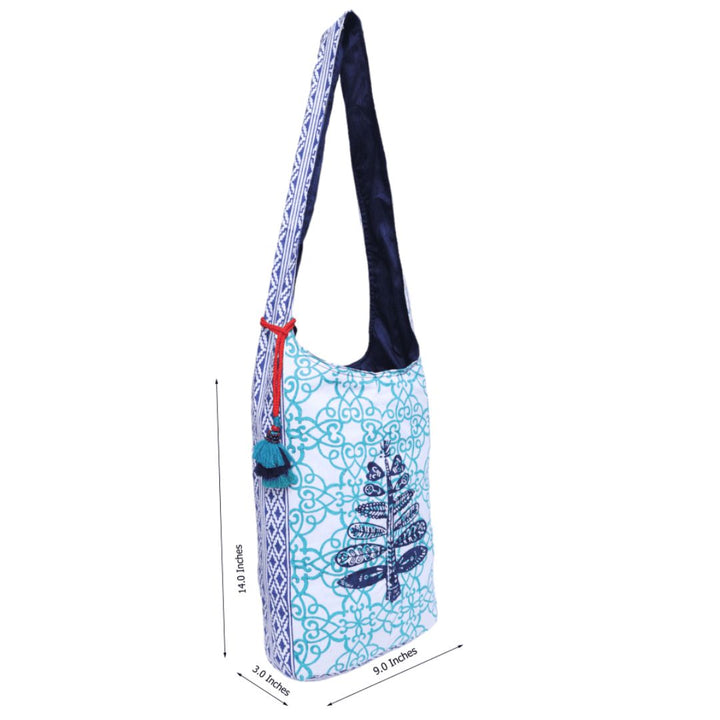 Indha Hand Block Printed Cotton Jhola Bag for Girls | Stylish Eco-Friendly Tote | Unique Patterns Ideal for Daily Use and Casual Outings | Boho Bags | Cool Carry Ones