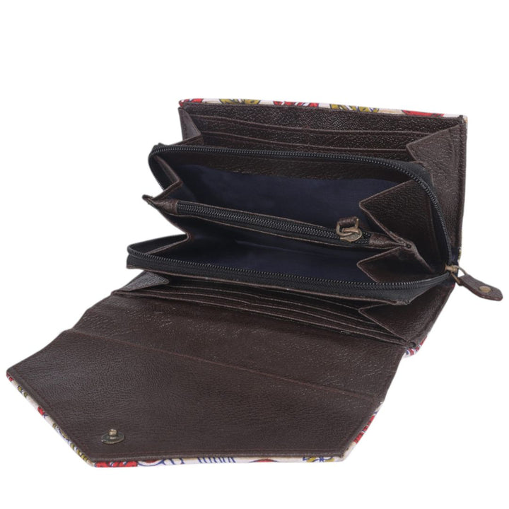 Indha Hand Block Printed Cotton Fabric Wallet for Girls | YKK Brand Zipper Ladies Wallet| Clutch Wallet | Cotton  Purse| Card Cash Coin Holder for Women | Hand Carry Wallet