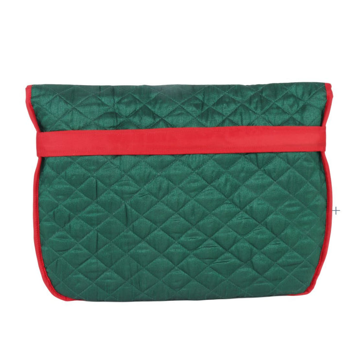 INDHA Dupion Silk Document Bag & Sleeve in Green