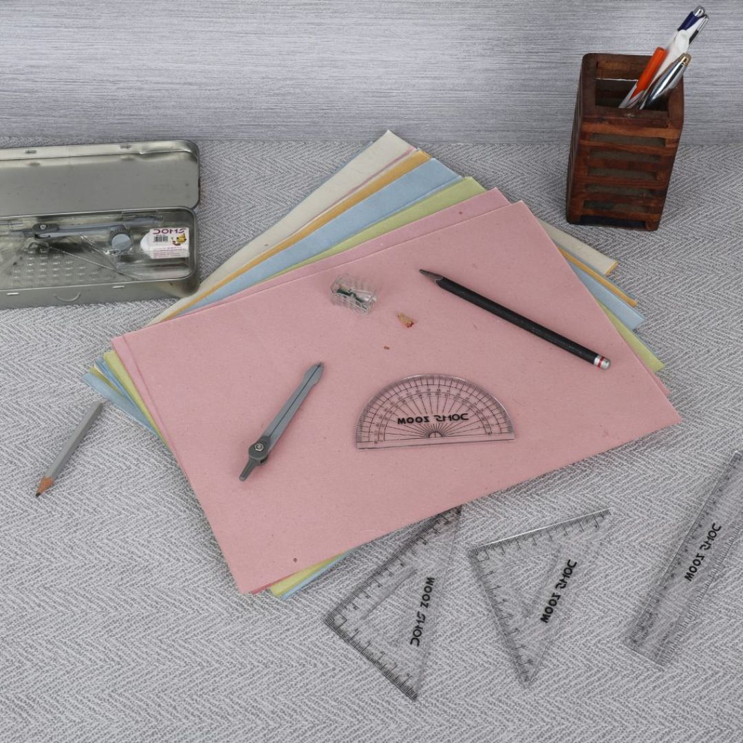 Indha Handmade Recycled Paper A4 Color Paper Sheet|Recycled Craft|Sketch Paper|Water Color |Charcoal Drawing Paper|Paper Utility |