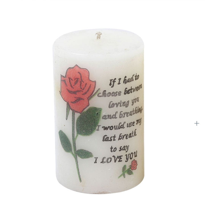 Indha Rose Print Fragrance Candle | Highly Scented Candles | Candles for Home, Office , Living Room | Decorative Candle (Pack of 1 Rose Print Candle