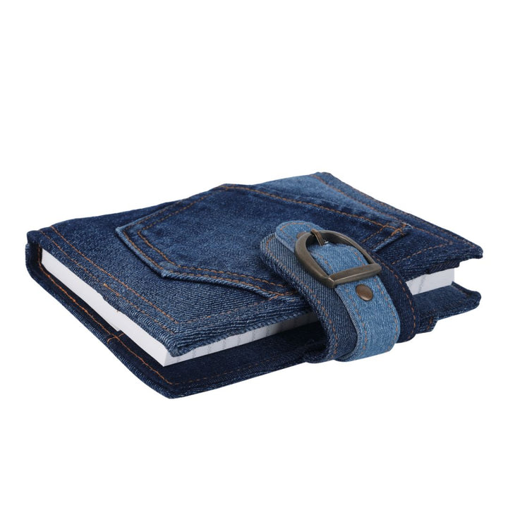 Indha Handcrafted Sustainable Denim Diary  | Denim Cover Diary | Corporate Gifting | Recycled Paper Diary | Rulled Line | 120 Pages Diary | Paper Diary