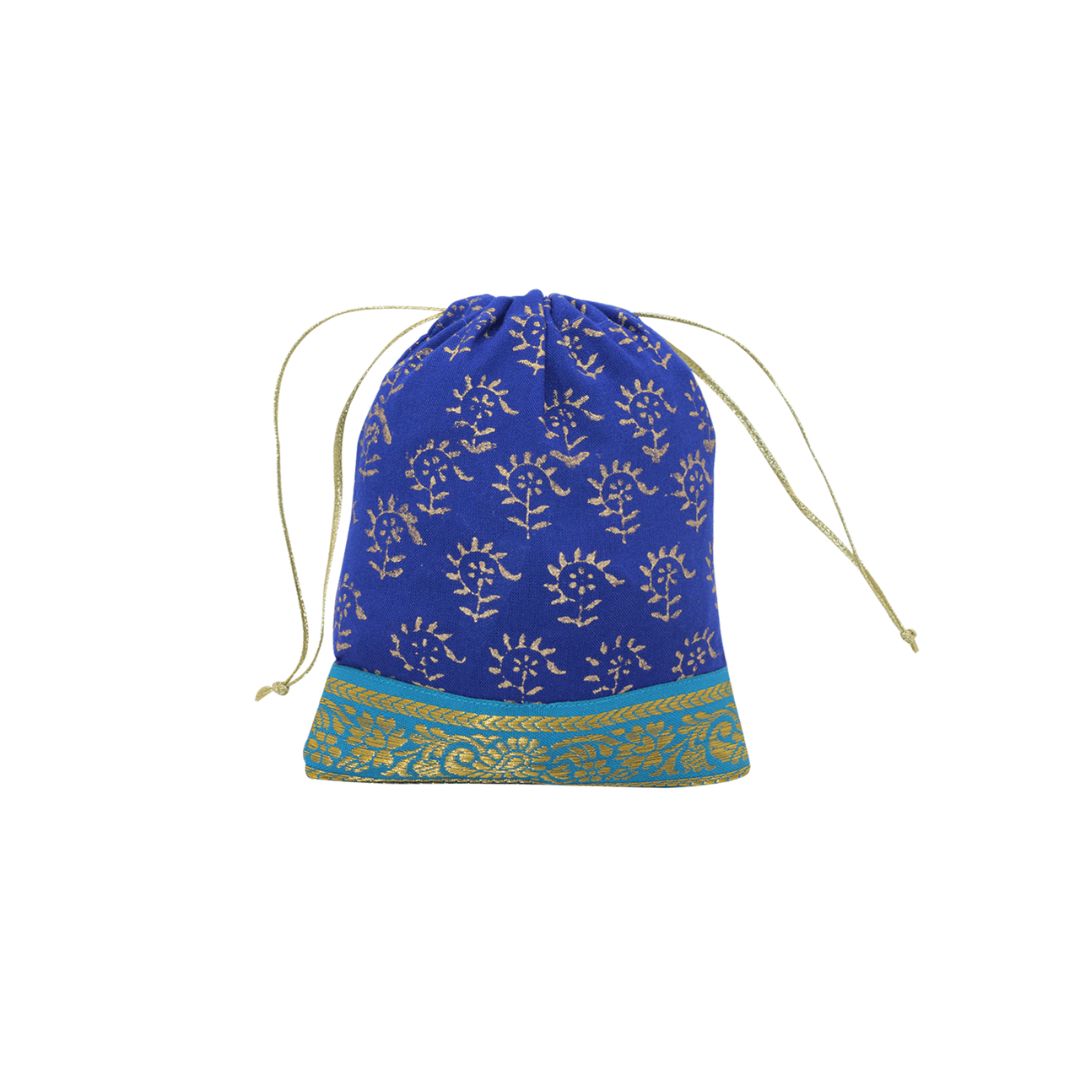 Block Printed Potli Pouch Set of 5