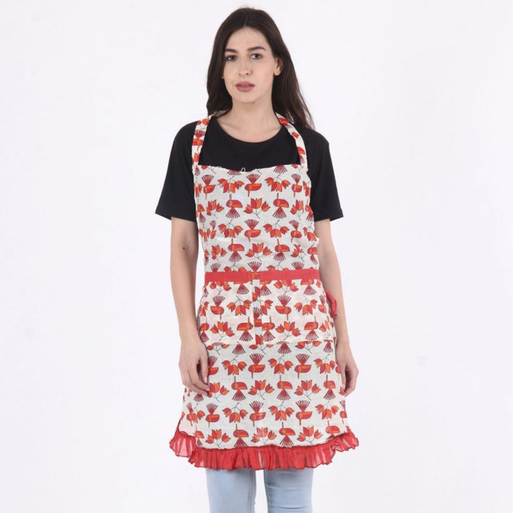 Hand Block Printed Cotton Apron for Home/Kitchen