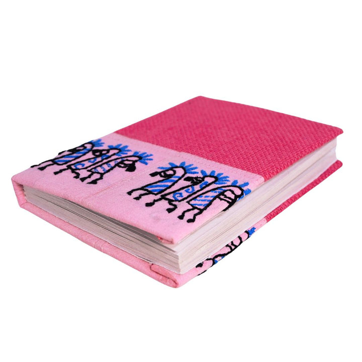 Indha Handcrafted Diary – Recycled Paper with Jute Cover &amp; Musical Instruments Appliqué | Eco-Friendly Gift