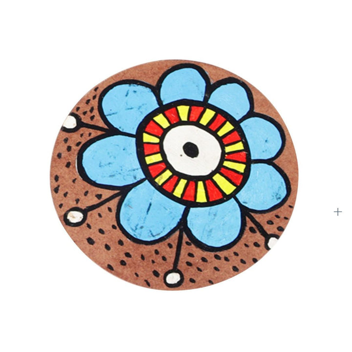 Hand-painted Wooden Tea/Coffee Coaster Set - (Pack of 6)
