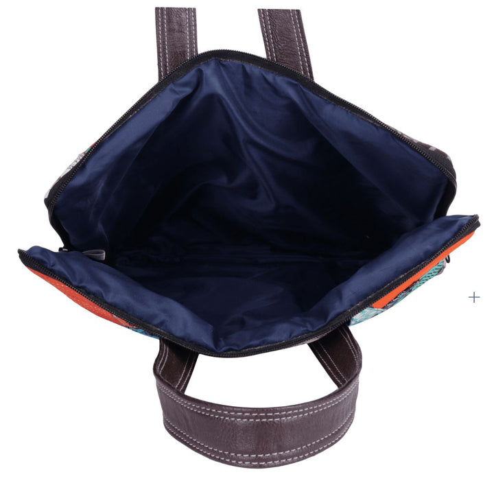 Indha Lock Hand Embroidery Work Multicolour Patchwork 14" Laptop Bag for Women