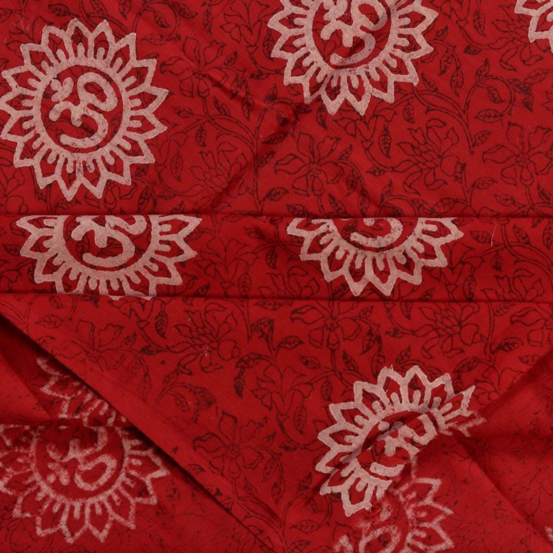 INDHA Om Block Printed Cotton Fabric
