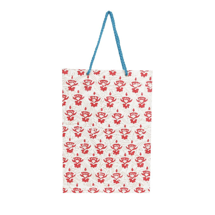 Recycled Paper Multicolour Leaf Print Gift Paper Carry Bag