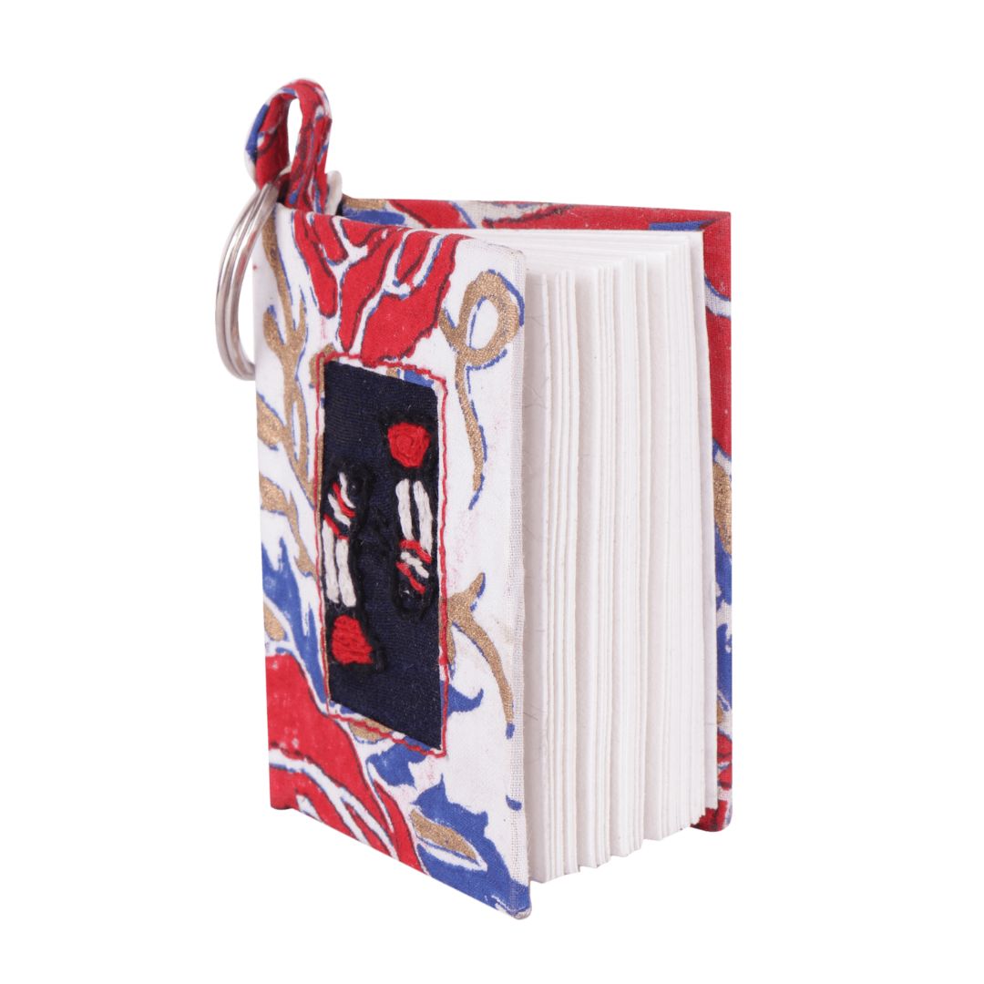 INDHA Hand Embroidered Set of 5 Small Assorted Diary Cum Key Chain