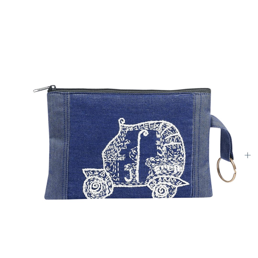 Indha Handmade Utility Pouch | Denim Pouch | Set of 3 Pouch