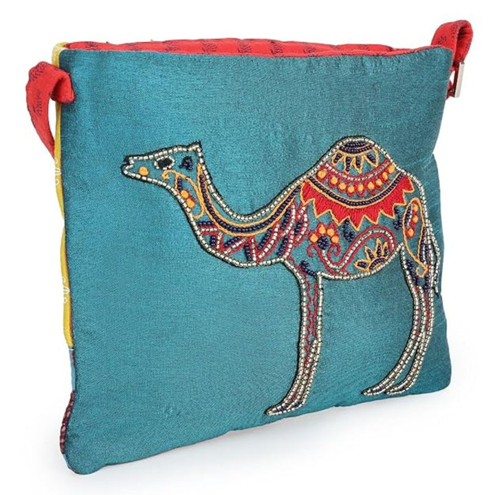 Indha Handmade Cotton Sling Bag for & Women – Hand Block Printed & Hand Embroidered Crossbody Bag | Ethnic, Eco-Friendly, Stylish & Spacious – Casual Everyday Use