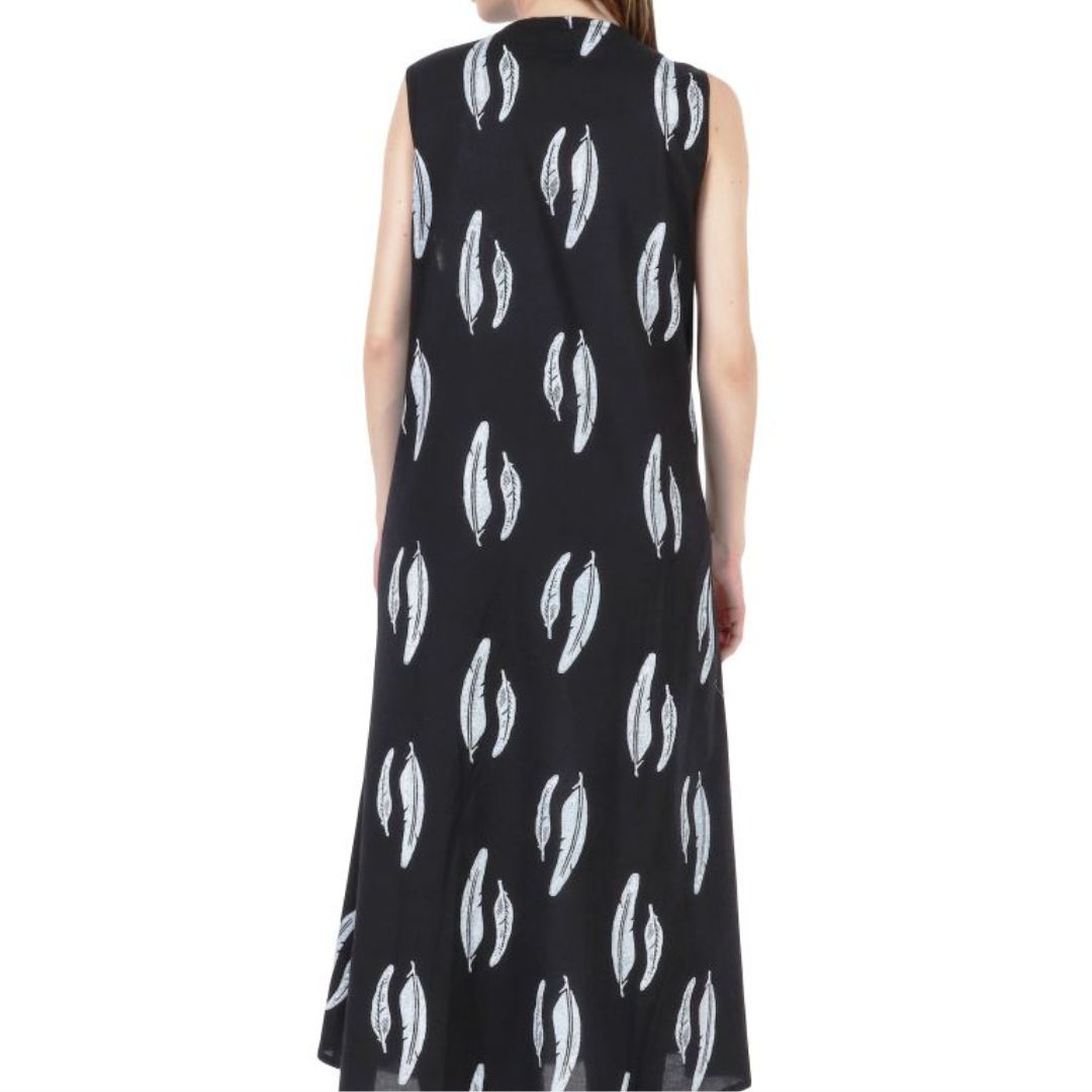 Indha Block Printed Black Shrug