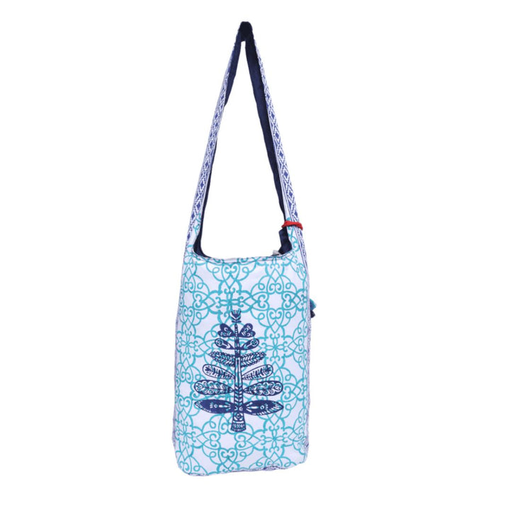 Indha Hand Block Printed Cotton Jhola Bag for Girls | Stylish Eco-Friendly Tote | Unique Patterns Ideal for Daily Use and Casual Outings | Boho Bags | Cool Carry Ones