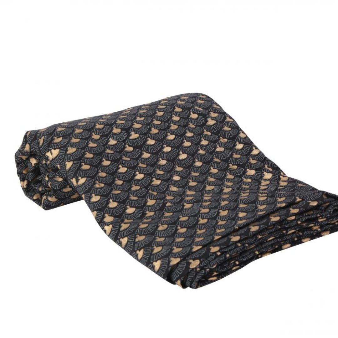 INDHA Japanese Hand Fan Block Printed Cotton Fabric