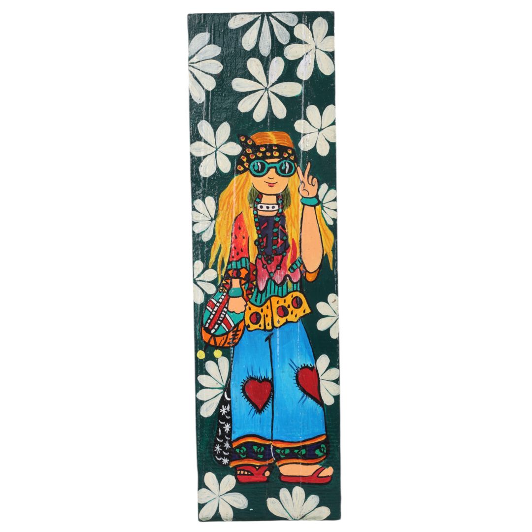 Indha Hand painted Wall Art | Indo-Western Lady Print Wall Art | Repurposed Wood Wall Art