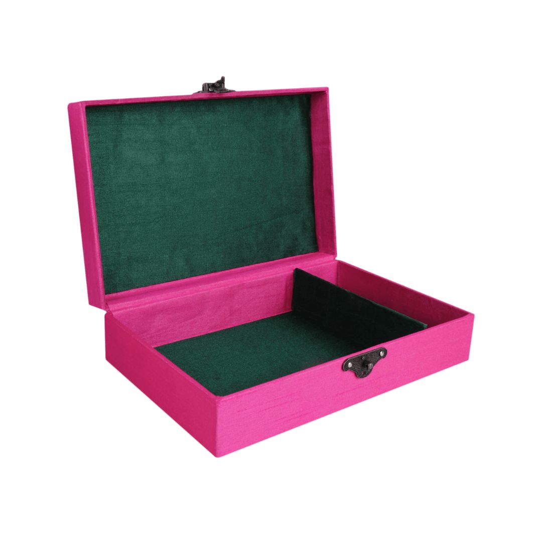 INDHA Lord Vishnu Hand Embroidered Motif Patch Multi Utility Gift Box/Storage Box