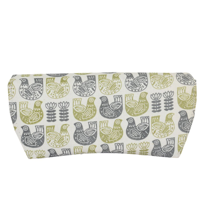 INDHA Eyewear Case | Off-White Cotton Eyewear Case | Hand Block Printed Bird and Flower Design Motif | Handmade Eyewear Case | Hand Block Printed Eyewear Case | Gifting | Travel Utility | Travel Accessory |