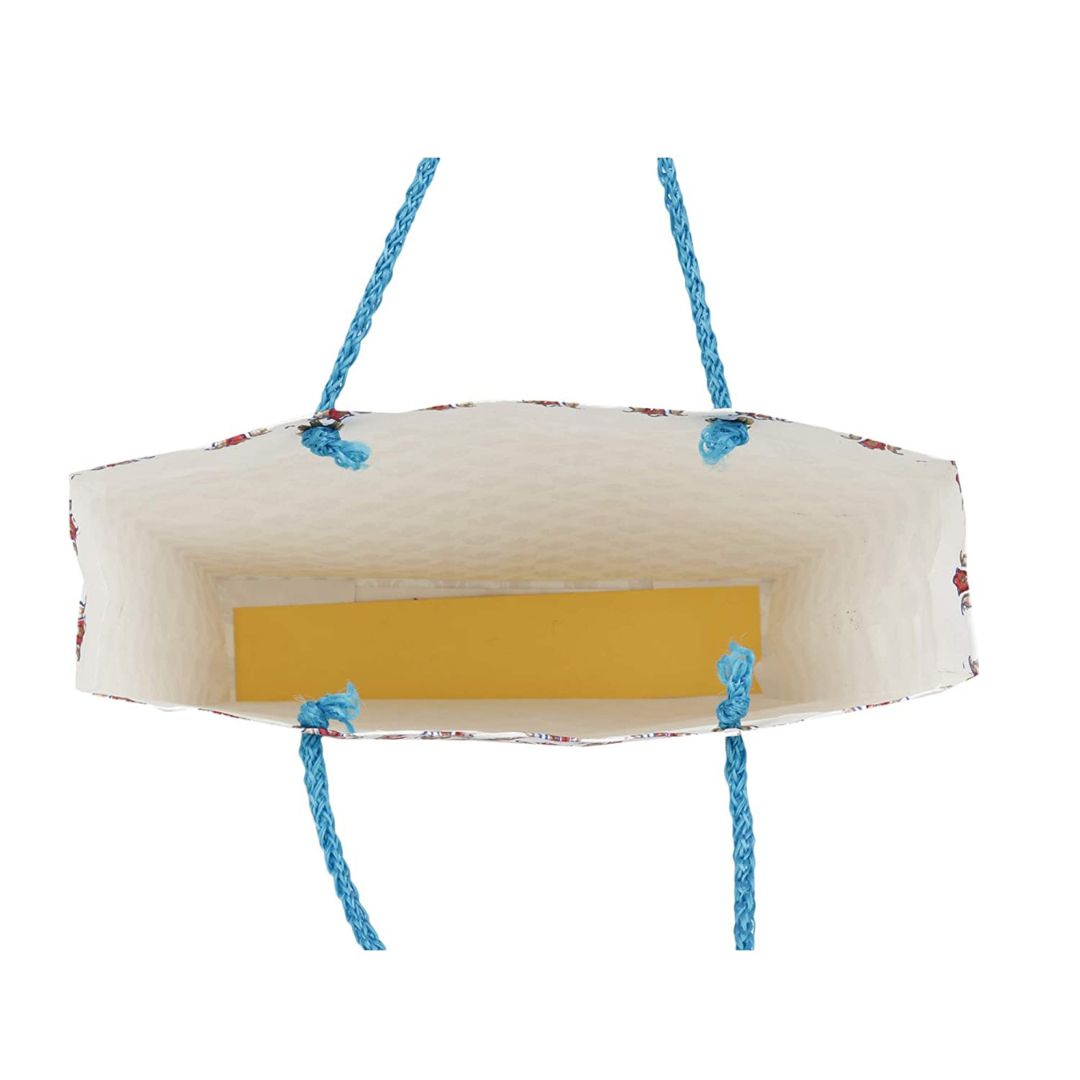 Recycled Paper Multicolour Leaf Print Gift Paper Carry Bag