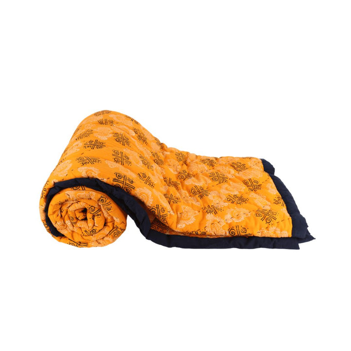 Beautiful Indian Ethnic Colour Cotton Hand Block Printed Lightweight Double Bed Comforter
