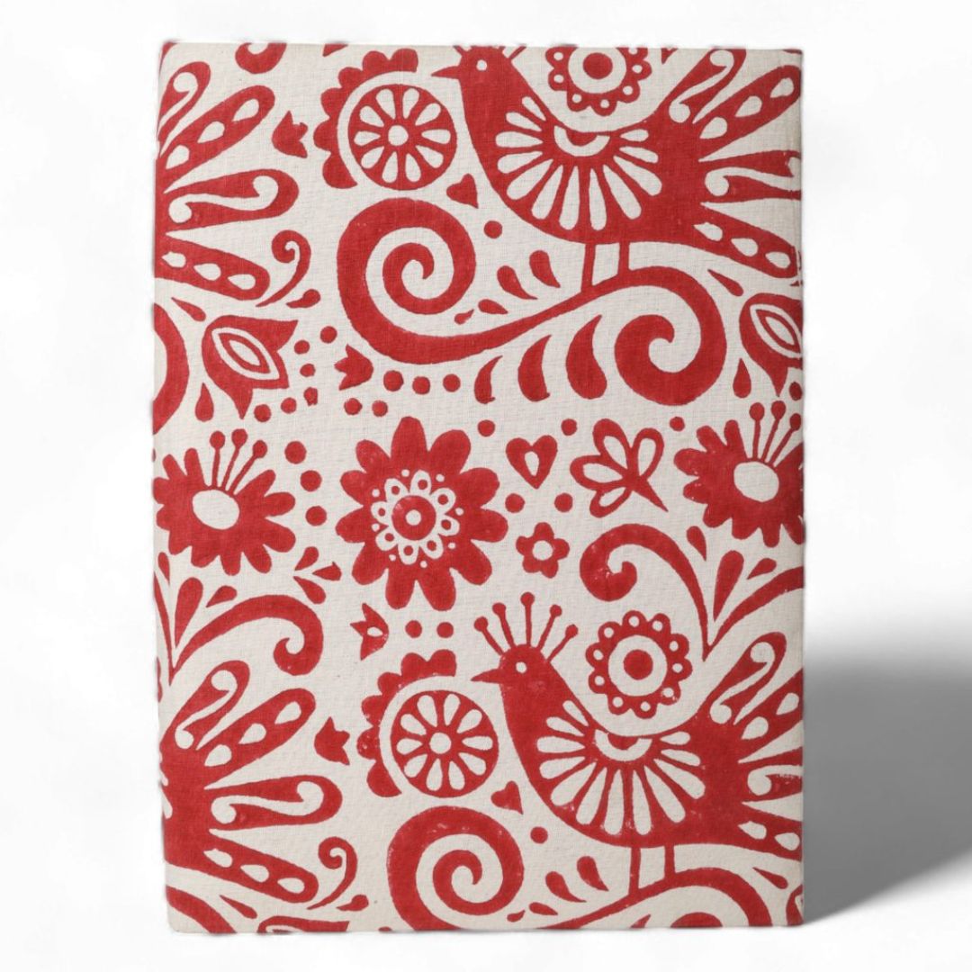 Indha Hand Made Document Holder | Abstract Block-print File Folder | Maroon and Off White File Folder| Block Printed  Ethnic Abstract Design | Block Printed Cotton File Folder | Sustainable Office Supplies |