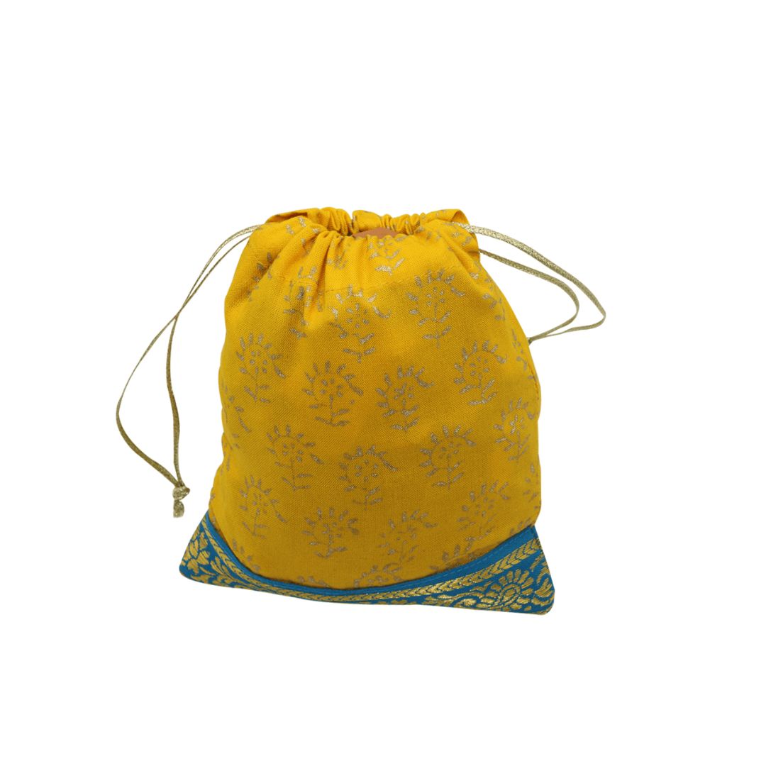 Block Printed Potli Pouch Set of 5