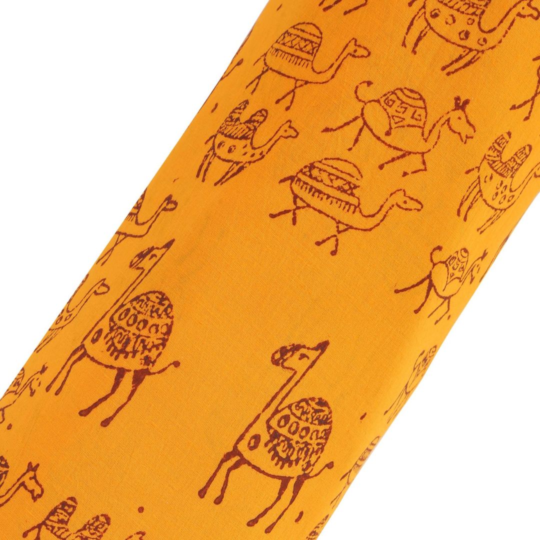 INDHA Camels Quirky Design Block Printed Cotton Fabrics