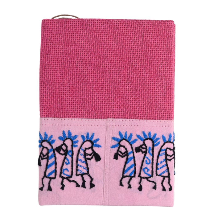 Indha Handcrafted Diary – Recycled Paper with Jute Cover &amp; Musical Instruments Appliqué | Eco-Friendly Gift