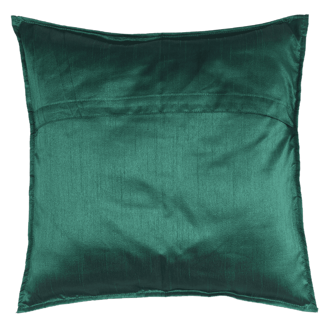 Indha Embroidered Cushion Cover Mridang Motif | 16X16 Cushion covers Set of 2 | Green Cushion Covers | Home Furnishing | Home Decor | Corporate Gifting