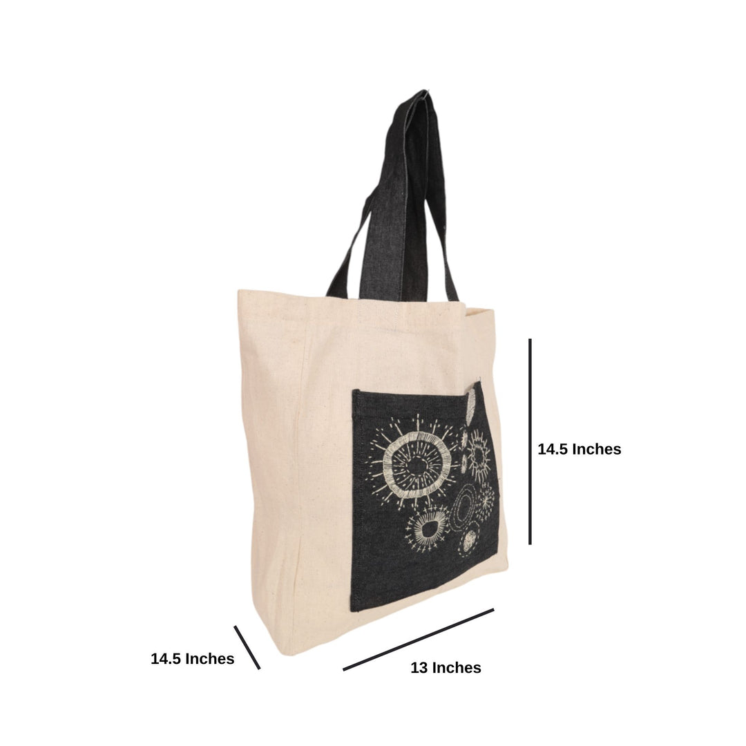 Indha Floral Embroidered Cotton Bag – A Chic and Eco-Friendly Tote for Everyday Style, Shopping, and Casual Outings