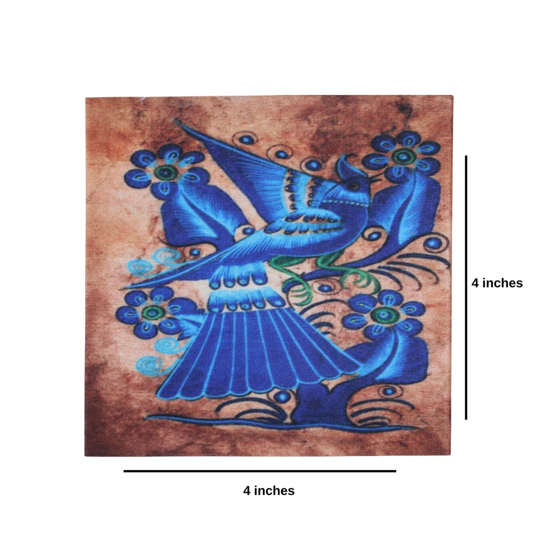 Indha Elegant Mexican Folk Art Design Coaster Set| Gift Set| Corporate Gifting| Home Table Decor