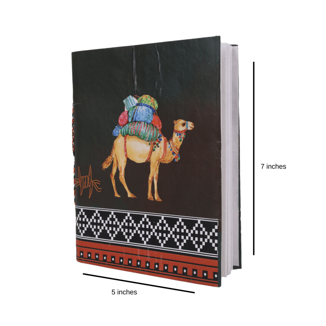 Indha Handcrafted Diary | Travel Journal Diary | Camel Print Diary | Sustainable Diary | Recycled Paper Diary | Eco-Friendly |