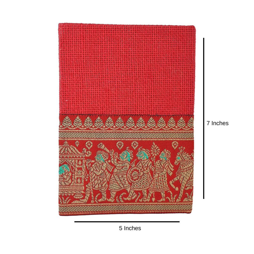 INDHA Handcrafted Recycled Paper Diary |  Hand Embroidered Diary | 50 Pages Jute Diary | Eco-Friendly | Corporate Gifting | Home Utility | Travel Utility | Office Utility | Paper Journal