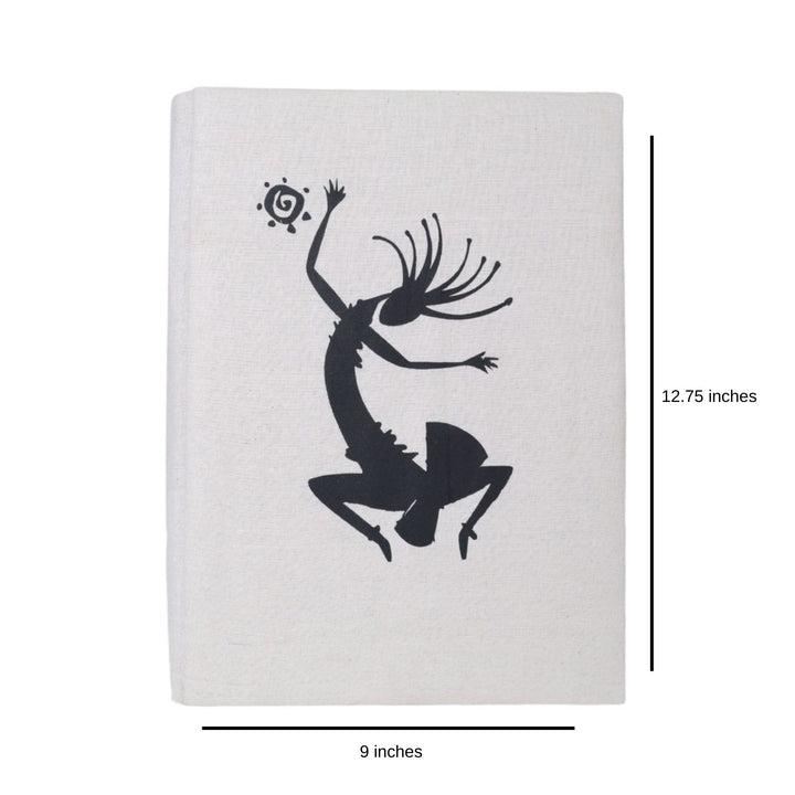 Indha Kokopelli Art Cotton File Folder with Native Indian Drummer Print | Eco-Friendly Office Accessory| Handmade Cotton File Folder | Tribal Drummer Design