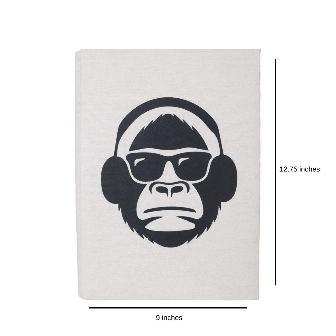 Indha Monkey Face Print File Folder | Cotton File Folder | Trendy Monkey Face Print | Eco-Friendly File Folder | Eco-Friendly Office Accessory | Black &amp; White Design | Corporate Gifting