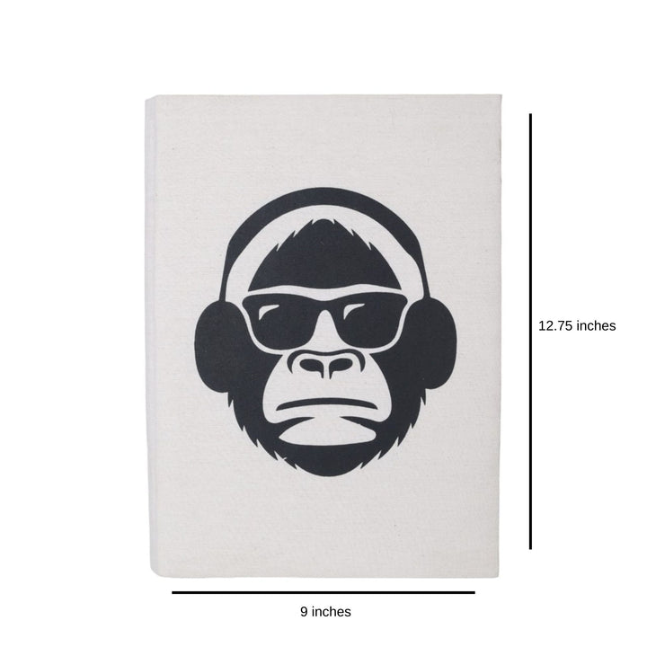 Indha Monkey Face Print File Folder | Cotton File Folder | Trendy Monkey Face Print | Eco-Friendly File Folder | Eco-Friendly Office Accessory | Black &amp; White Design | Corporate Gifting
