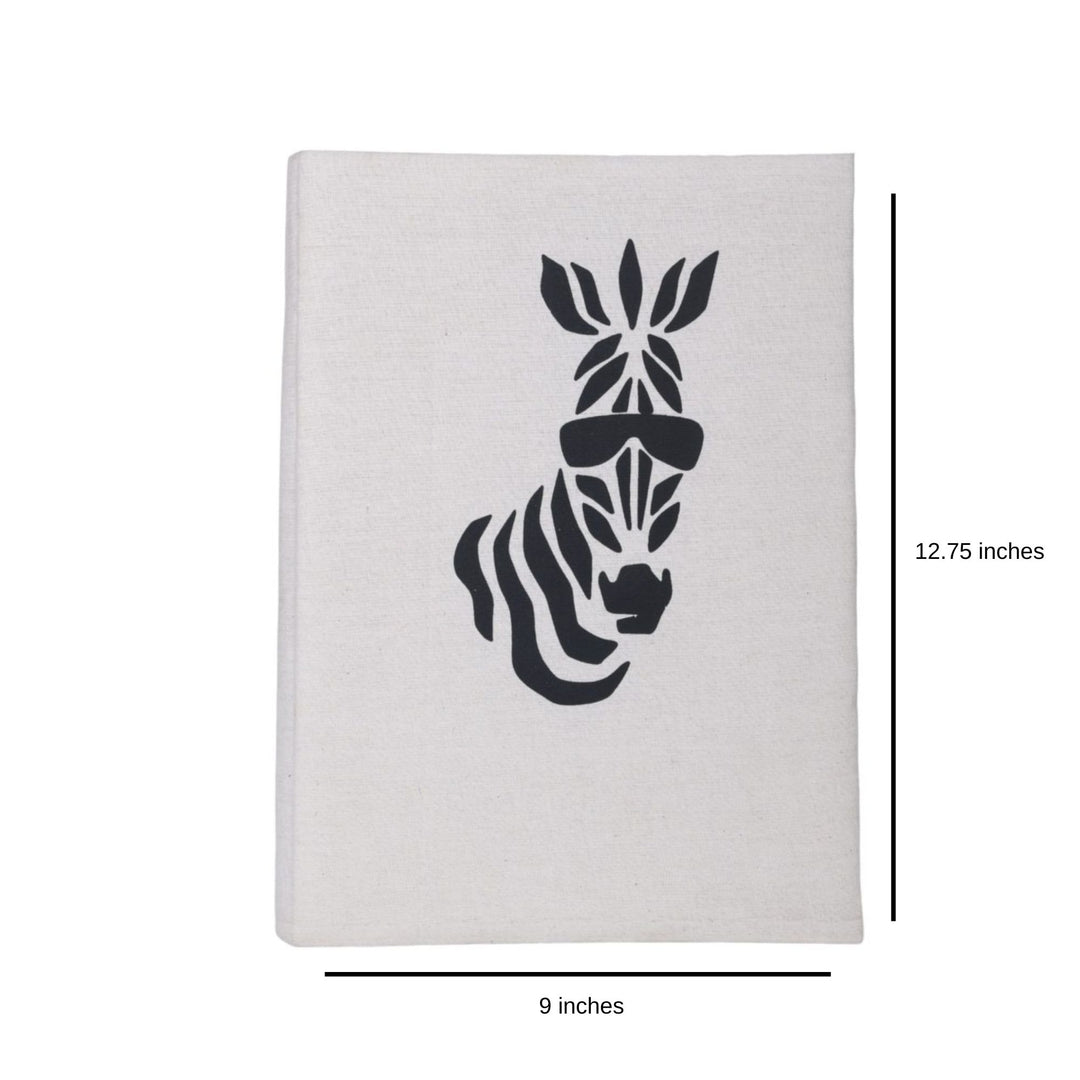 Indha African Zebra Print Cotton File Folder | Eco-Friendly Office Accessory | Trendy Zebra Motif | Cotton File Folder | Perfect for Corporate and Gifting | Cool Zebra Shades Cotton File Folder | Ideal for Office Use