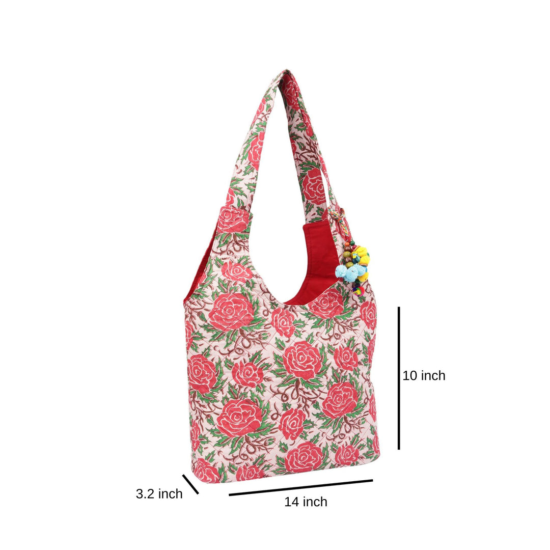 INDHA Cotton Hand Block Printed Shoulder Bag For Girls/Women