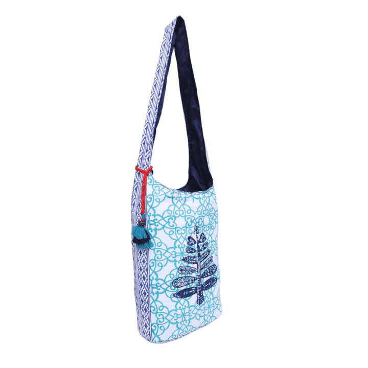 Indha Hand Block Printed Cotton Jhola Bag for Girls | Stylish Eco-Friendly Tote | Unique Patterns Ideal for Daily Use and Casual Outings | Boho Bags | Cool Carry Ones