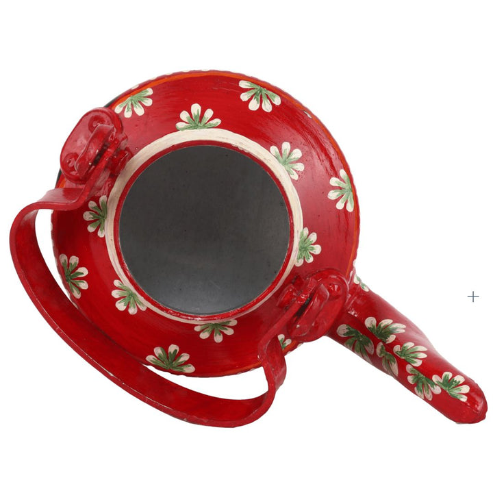 INDHA Decorative Aluminium Handpainted Kettle Motherhood Theme | Hand-painted Kettle Red | Exquisite Design | Gift Piece | Home Décor